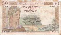 France 50 Francs C&eacute;r&egrave;s - 04-04-1935 - S&eacute;rie P.1118
