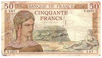 France 50 Francs Ceres - 04.07.1935 - Serial V.2231 - Fay.17.12
