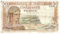 France 50 Francs Ceres - 15.04.1937 - Serial N.5990 - Fay.17.37
