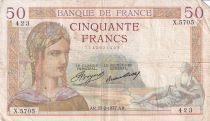 France 50 Francs Cérès - 25-02-1937 - Série X.5705