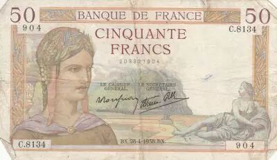 France 50 Francs C�r�s - 28-04-1938 - S�rie C.8134