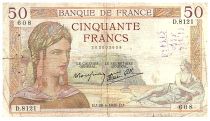 France 50 Francs Ceres - 28.04.1938 - Serial D.8121 - Fay.18.12