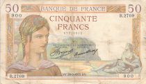 France 50 Francs Ceres - 29-08-1935 - Serial R.2709 - F