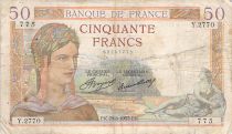 France 50 Francs Ceres - 29-08-1935 - Serial Y.2770 - F
