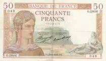 France 50 Francs Cérès - 29-08-1935 - Série o.2806 - TTB
