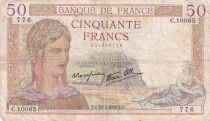France 50 Francs Ceres - 30-03-1939 - Serial C.10065