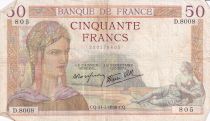 France 50 Francs Cérès - 31-03-1938 - Série D.8008