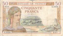France 50 Francs Ceres - 31-10-1935 - Serial X.3354 - F