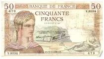 France 50 Francs C&eacute;r&egrave;s - 31.03.1938 - S&eacute;rie V.8034 - Fay.18.11