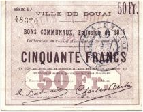 France 50 Francs Douai Commune - 1914