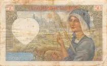 France 50 Francs Jacques Coeur - 02-10-1941 Serial K.125 - F+