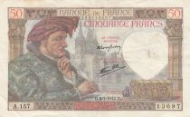 France 50 Francs Jacques Coeur - 08-01-1942 - Série A.157 - TTB