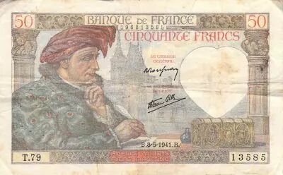 France 50 Francs Jacques Coeur - 08-05-1941 S�rie T.79 - TB