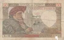 France 50 Francs Jacques Coeur - 11-09-1941 - Serial B.116