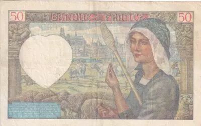 France 50 Francs Jacques Coeur - 11-09-1941 - Serial R.117 - P.93