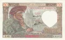 France 50 Francs Jacques Coeur - 13-03-1941 Serial N.43 - XF+