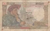 France 50 Francs Jacques Coeur - 13-06-1940 - Serial N.6