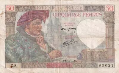 France 50 Francs Jacques Coeur - 13-06-1940 - Serial Z.8