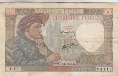 France 50 Francs Jacques Coeur - 13-06-1940 - S�rie L.11
