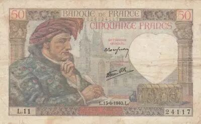 France 50 Francs Jacques Coeur - 13-06-1940 S�rie A.13
