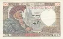 France 50 Francs Jacques Coeur - 15-05-1941 Serial T.80 - VF