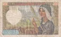 France 50 Francs Jacques Coeur - 15-05-1942 - Serial E.171 - VG to F - P.93