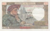 France 50 Francs Jacques Coeur - 15-05-1942 - Série U.174 - TTB