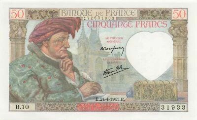 France 50 Francs Jacques Coeur - 24-04-1941 - S�rie B.70