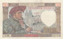 France 50 Francs Jacques Coeur - 24-04-1941 - Série U.66 - TTB