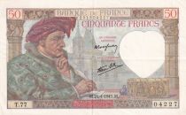 France 50 Francs Jacques Coeur - 24-04-1941- Série T.77