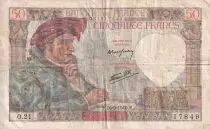 France 50 Francs Jacques Coeur - 26-09-1940 - S&eacute;rie O.21 - TB  - F.19.03