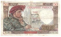 France 50 Francs Jacques Coeur - 26-09-1940 - Série T.16-20572 - F.19.03