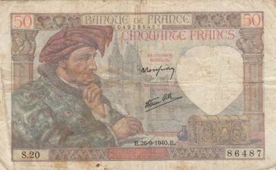 France 50 Francs Jacques Coeur - 26-09-1940 - Series S.20