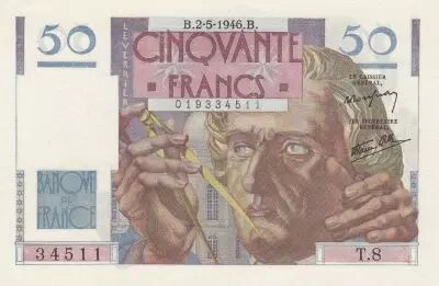 France 50 Francs Le Verrier - 02-05-1946 - Serial T.8- UNC