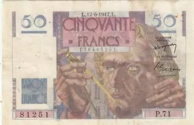 France 50 Francs Le Verrier - 12-06-1947 - Serial P.71