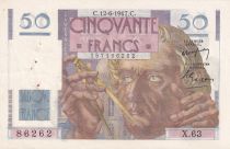 France 50 Francs Le Verrier - 12-06-1947 - Serial X.63