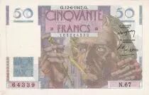 France 50 Francs Leverrier - 12-06-1946 - Serial N.67