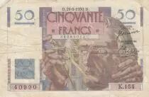 France 50 Francs Leverrier - 29-06-1950 - Serial K.154