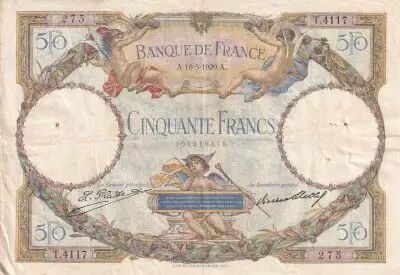 France 50 Francs Luc Olivier Merson - 18-05-1929 - S�rie T.4117 - Fay.15.03