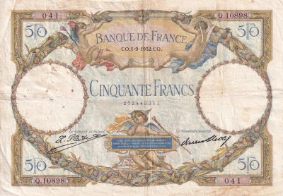 France 50 Francs Luc Olivier Merson modifi - 01-09-1932 - Srie Q.10898 - Fay.16.03