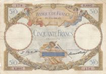 France 50 Francs Luc Olivier Merson modified - 13-08-1931 - Serial R.8887