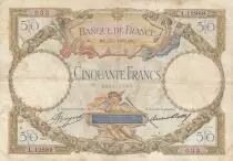 France 50 Francs Luc Olivier Merson modified - 23-03-1933 - Serial L.12889
