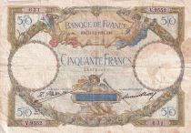 France 50 Francs Luc Olivier Merson modified - 31-12-1931 - Serial V.9552 - Fay.16.02