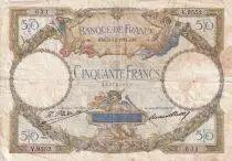 France 50 Francs Luc Olivier Merson modified - 31-12-1931 - Serial V.9552 - Fay.16.02