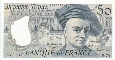 France 50 Francs Quentin de la Tour - 1992 - E.74 Last serial scarce