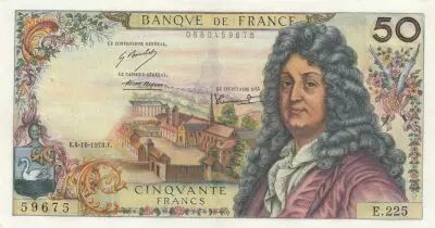 France 50 Francs Racine - 04-10-1973 Serial E.225