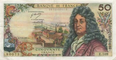 France 50 Francs Racine - 07-12-1967 - S�rie E.109