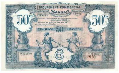 France 50 Francs Trade Association of Roanne - 1945 - XF
