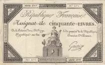 France 50 Livres - 14 December 1792 - French Republic - Sign. Gautier - Serial 2960