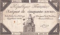 France 50 Livres - France seated - 14-12-1792 - Sign. Choeur - Serial 4362 - L.164